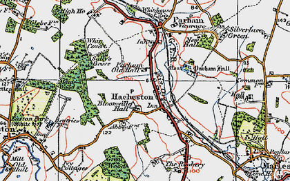 Old map of Hacheston in 1921