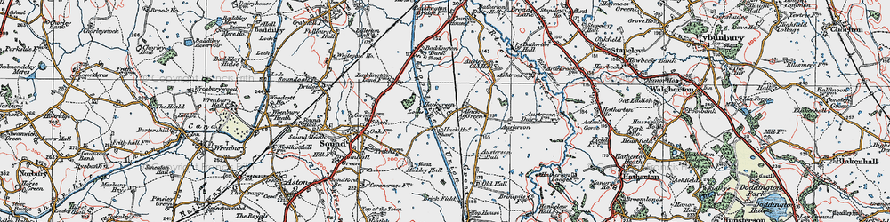 Old map of Batherton Hall in 1921