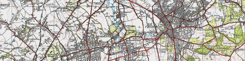 Old map of Beddington Park in 1920