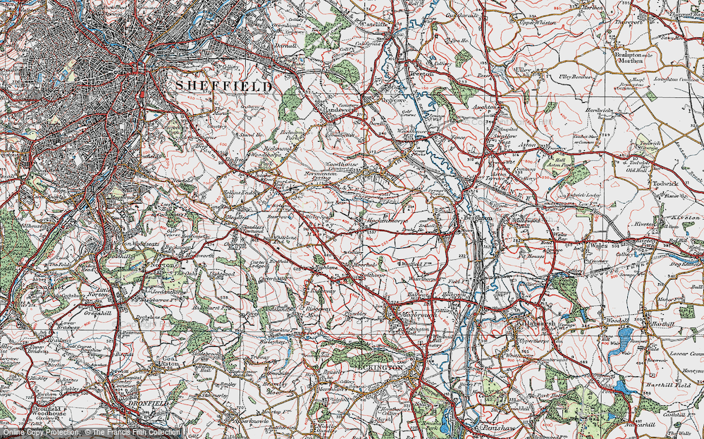 Old Map of Hackenthorpe, 1923 in 1923