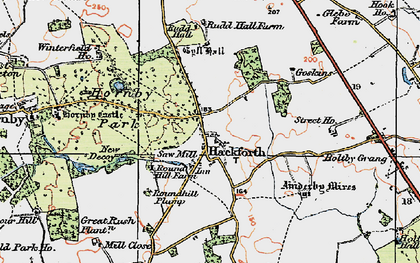 Old map of Hackforth in 1925