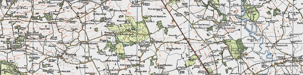 Old map of Hackforth in 1925