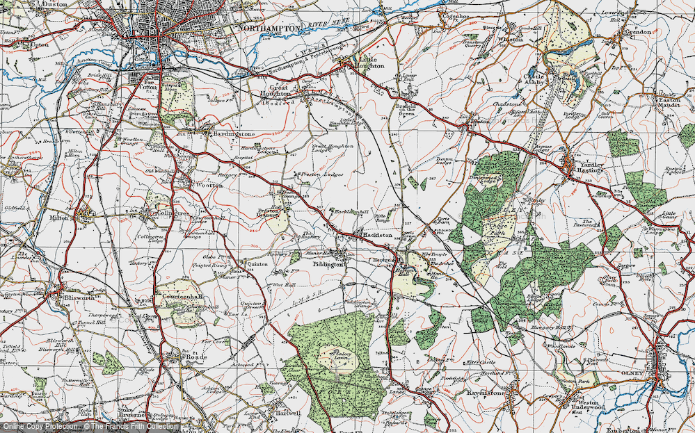 Old Map of Hackleton, 1919 in 1919