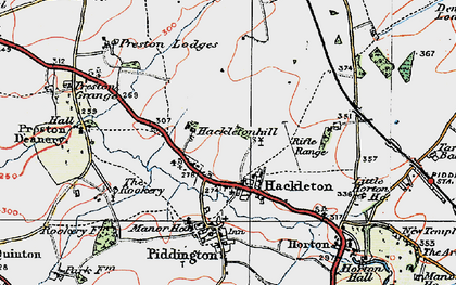 Old map of Hackleton in 1919