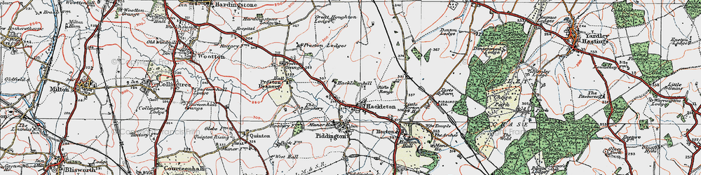 Old map of Hackleton in 1919
