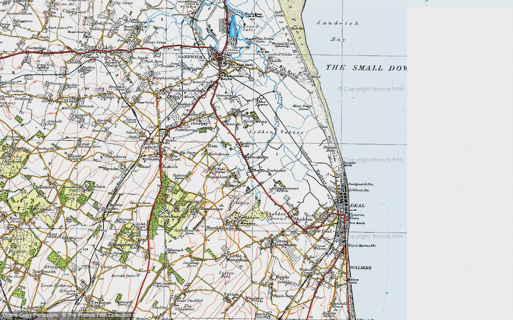 Old Map of Hacklinge, 1920 in 1920