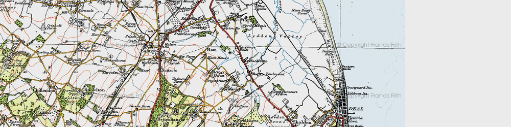 Old map of Hacklinge in 1920