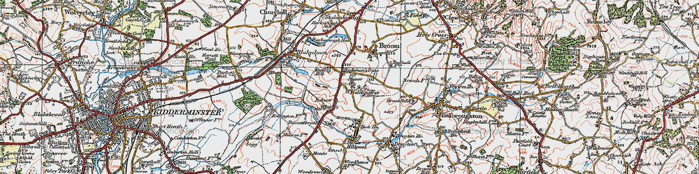 Old map of Barnett Hill in 1921