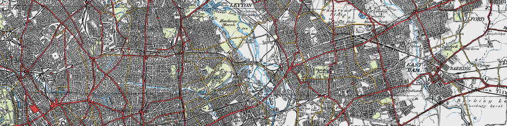 Old map of Hackney Wick in 1920