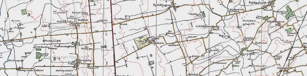 Old map of Hackthorn in 1923