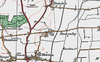 Old map of Haconby in 1922