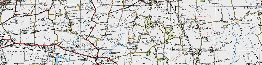 Old map of Hacton in 1920