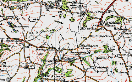 Old map of Haddacott in 1919