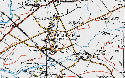 Old map of Haddenham in 1919