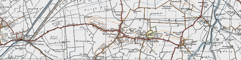 Old map of Haddenham in 1920