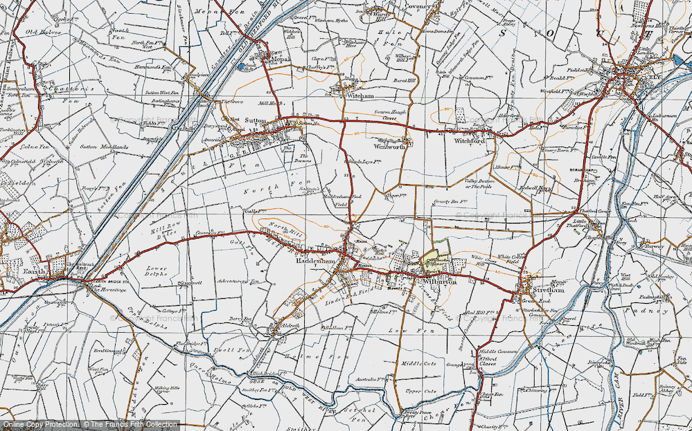 Old Map of Haddenham End Field, 1920 in 1920
