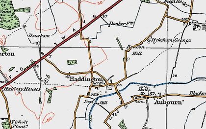 Old map of Haddington in 1923