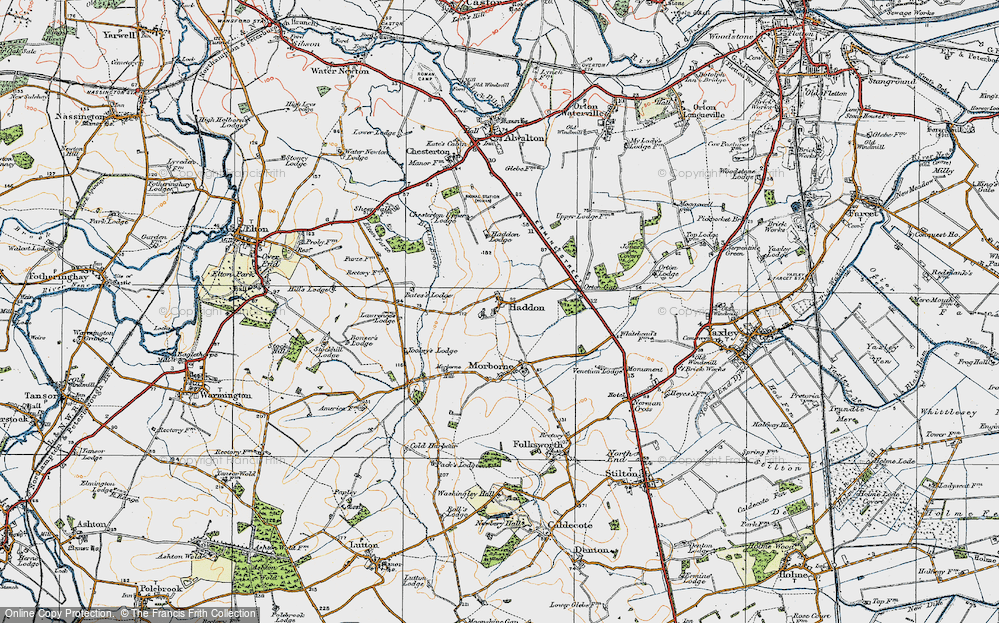 Old Map of Historic Map covering Billing Brook in 1920