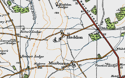 Old map of Haddon in 1920