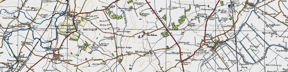 Old map of Haddon in 1920