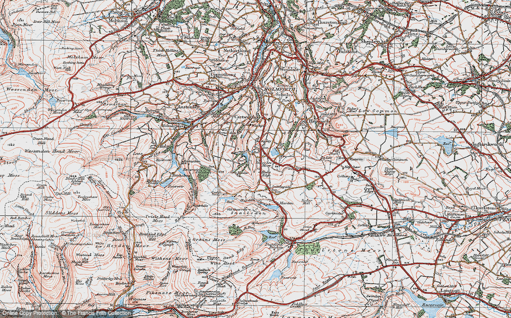Old Map of Hade Edge, 1924 in 1924