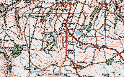Old map of Hade Edge in 1924