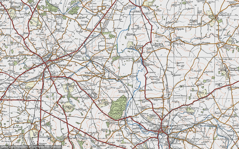 Old Map of Hademore, 1921 in 1921