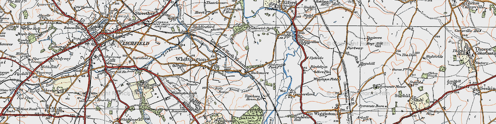 Old map of Hademore in 1921