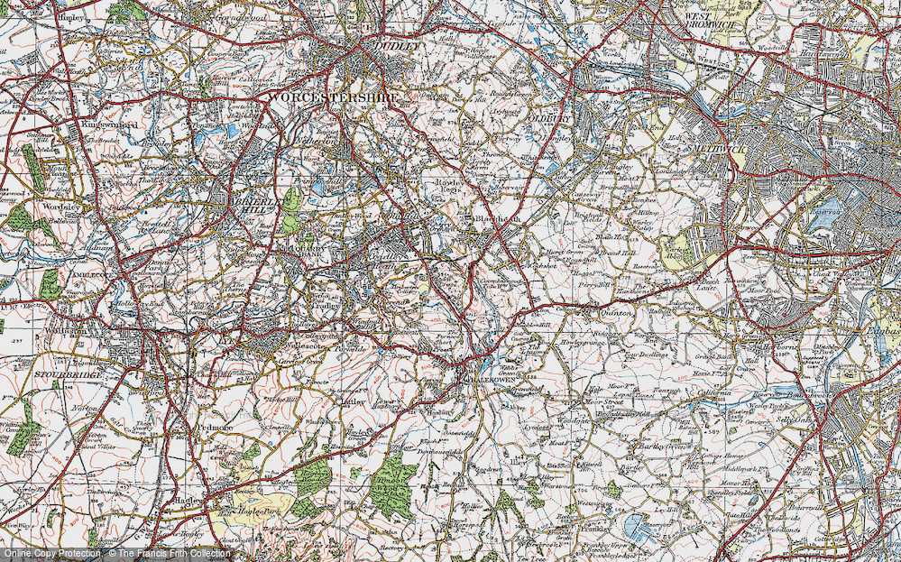 Old Map of Haden Cross, 1921 in 1921