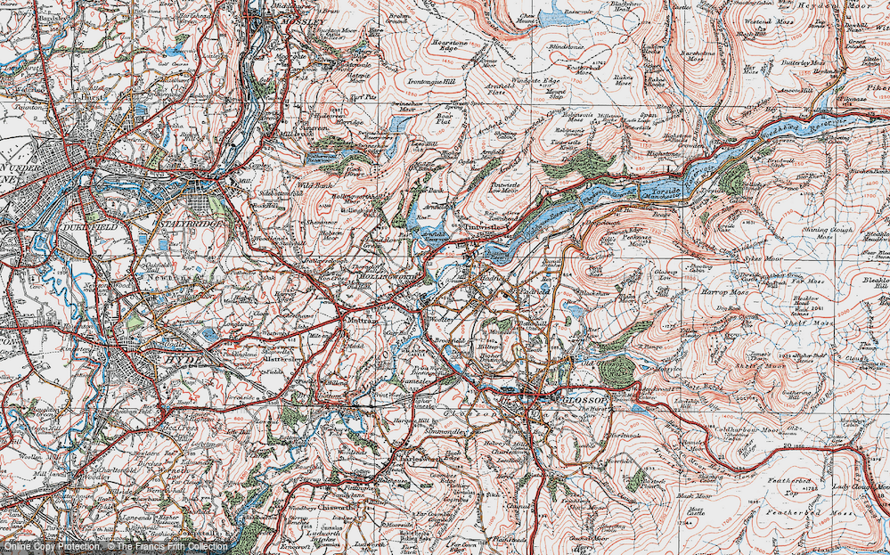 Old Map of Hadfield, 1924 in 1924