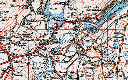 Old map of Hadfield in 1924