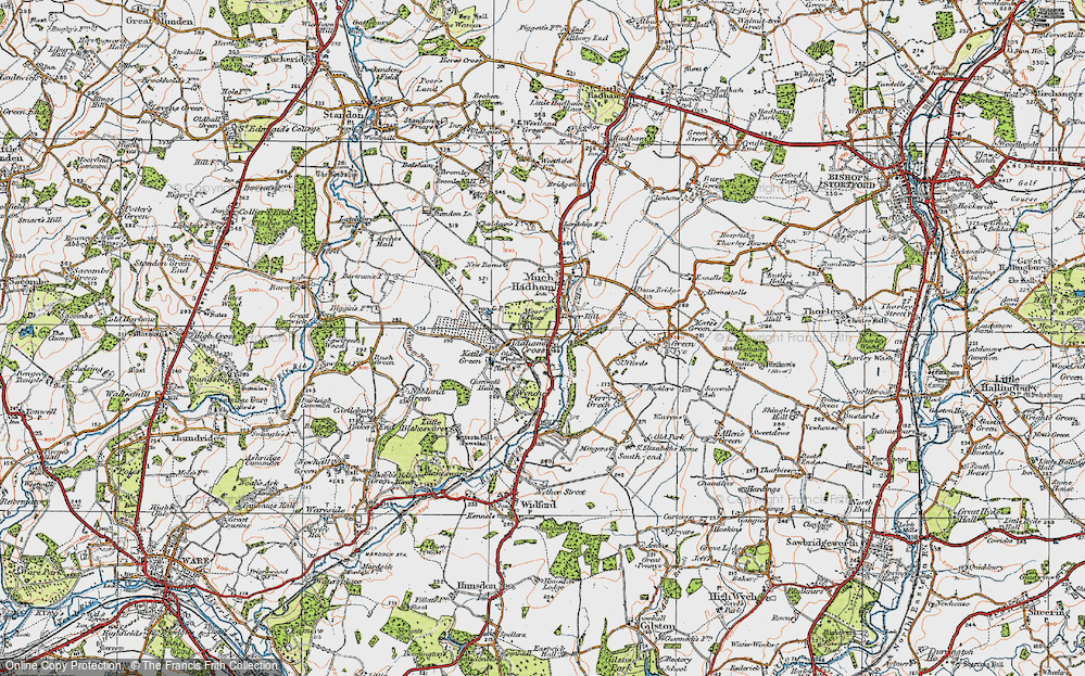 Old Map of Hadham Cross, 1919 in 1919