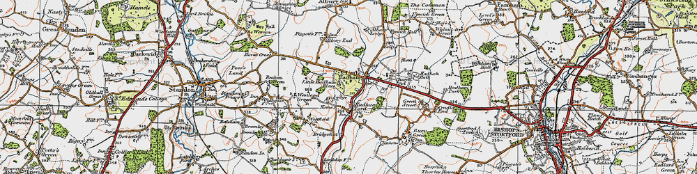 Old map of Hadham Ford in 1919