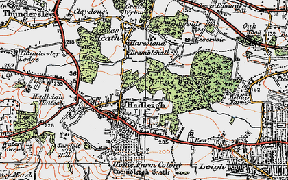 Old map of Hadleigh in 1921