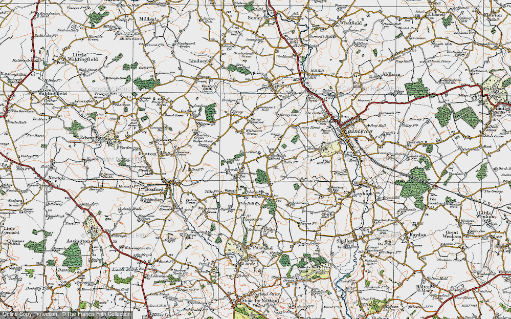 Old Map of Hadleigh Heath, 1921 in 1921