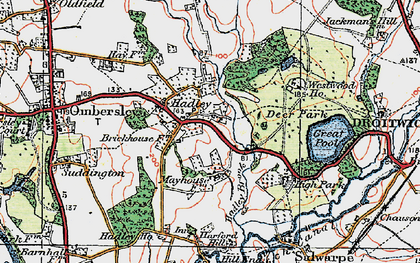 Old map of Hadley in 1920