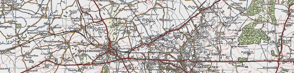 Old map of Hadley in 1921