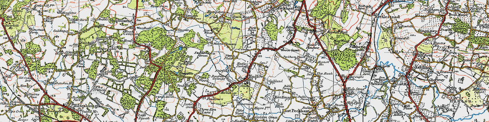 Old map of Hadlow in 1920