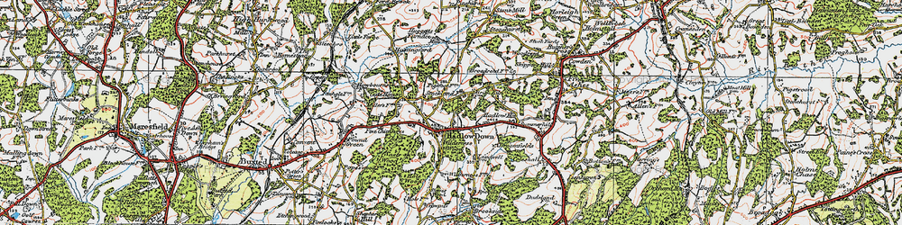 Old map of Hadlow Down in 1920