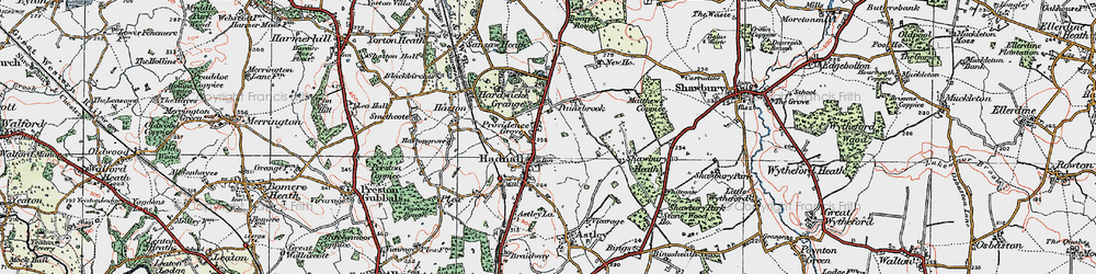 Old map of Hadnall in 1921
