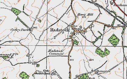 Old map of Hadstock in 1920