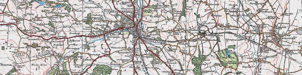 Old map of Hady in 1923