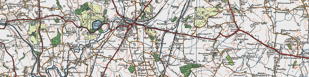 Old map of Hadzor in 1919