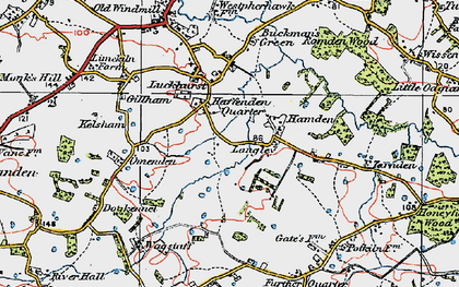 Old map of Haffenden Quarter in 1921