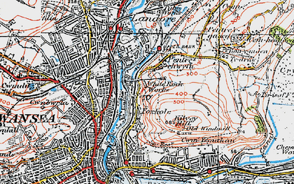 Old map of Hafod in 1923