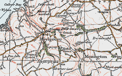 Old map of Hafod Grove in 1923