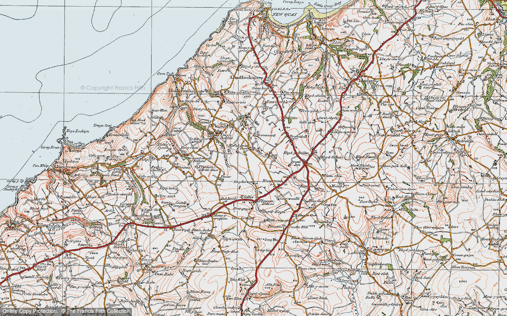 Old Map of Historic Map covering Blaen-tîr in 1923