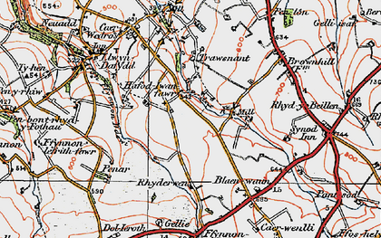 Old map of Blaen-tîr in 1923