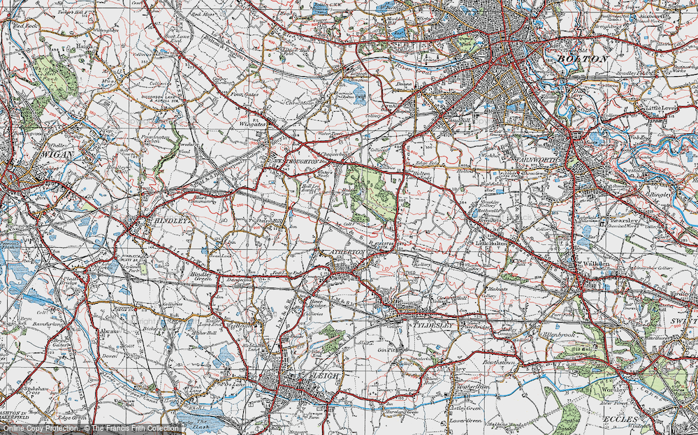 Old Map of Hag Fold, 1924 in 1924