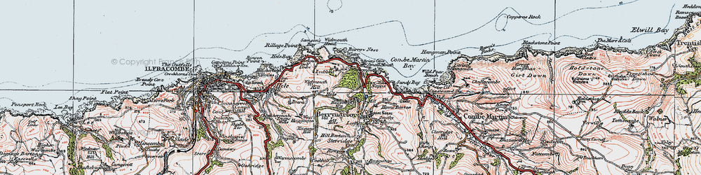 Old map of Hagginton Hill in 1919